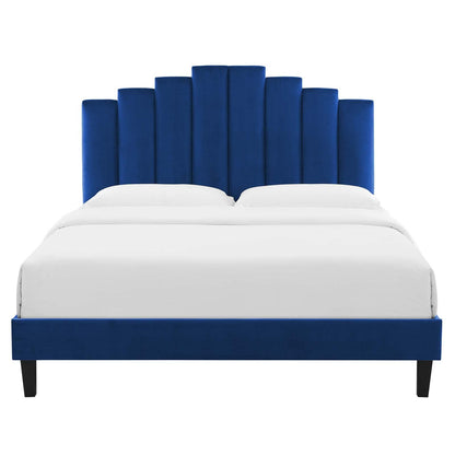 Bed | CasaFoyer Elise Performance Velvet King Platform Bed | Opulent Art Deco Style | Stain-Resistant | Memory Foam Compatible | 800 lbs Weight Capacity | casafoyer.myshopify.com
