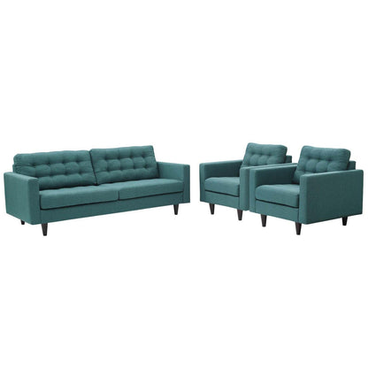 Sofa & chair Sets | Empress Upholstered Sofa | Armchairs Set - Exquisite Design | Tufted Buttons | Luxurious Cushions - Teal | casafoyer.myshopify.com