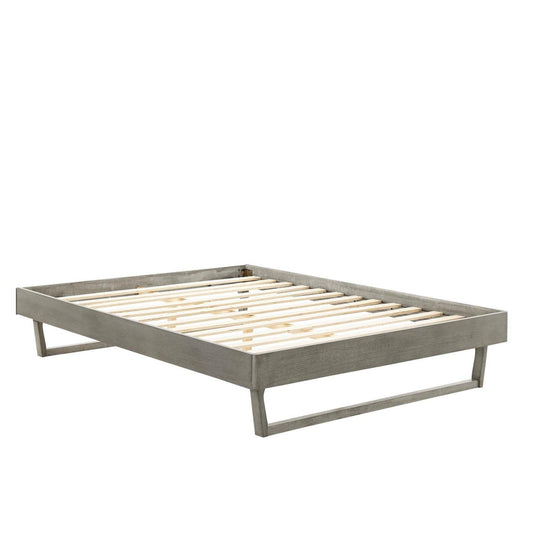 Bed | CasaFoyer Billie King Platform Bed Frame | Modern Style | Organic Aesthetics | Interchangeable Headboards | Durable Wood Construction | No Box Spring Needed | Suitable for Various Mattress Types | Gray | casafoyer.myshopify.com