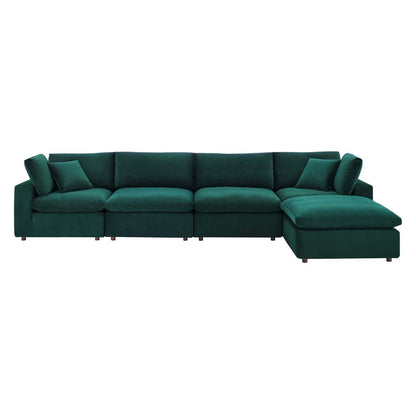 kitchen and dining room sets | CasaFoyer Commix | Luxurious & Inviting 5-Piece Sectional Sofa Set | Green Stain-Resistant Velvet | Solid Wood Construction | Foam & Duck Down Cushions | Overstuffed Feather Cushions | 331 lbs Weight Capacity | Plastic Foot Glides | casafoyer.myshopify.com