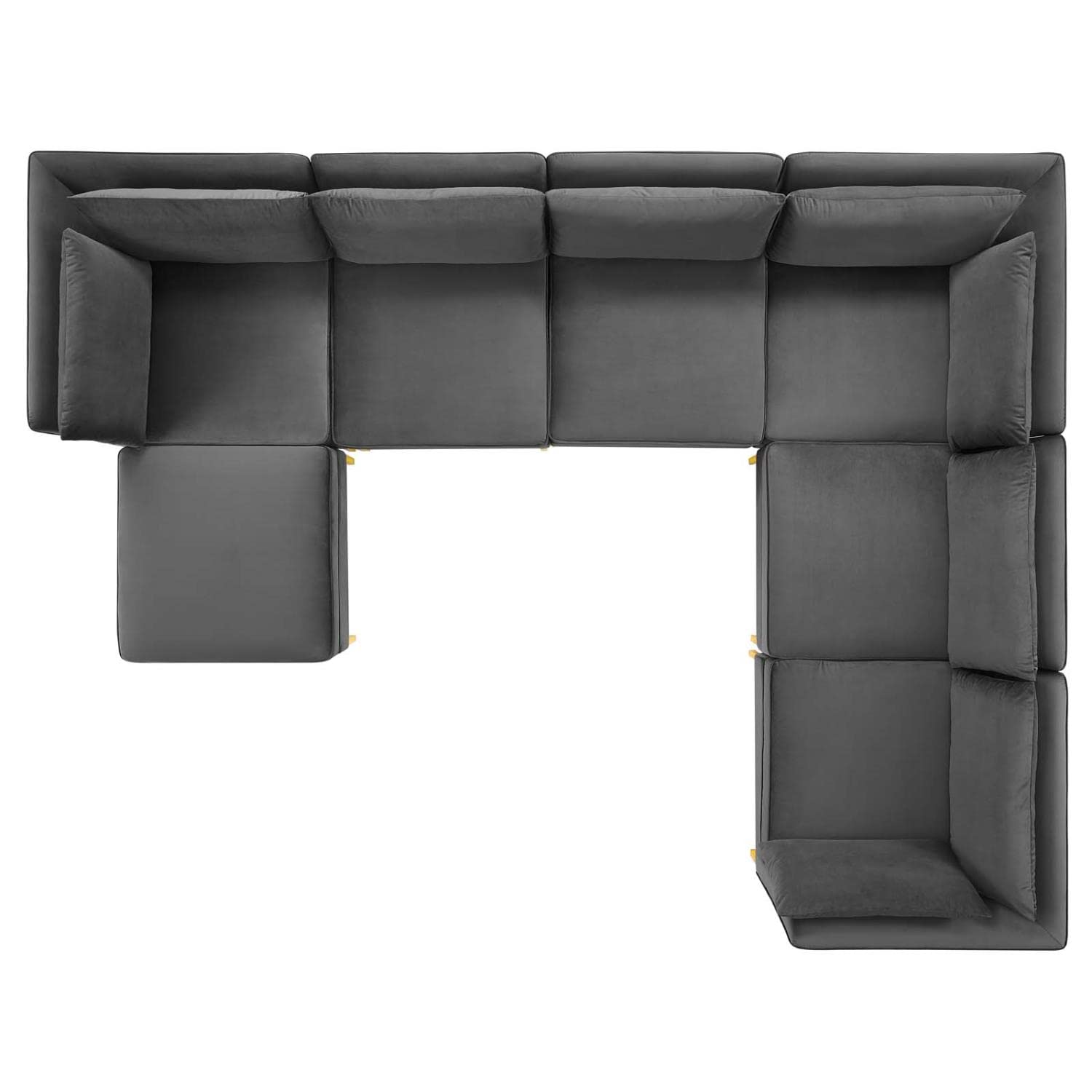 kitchen and dining room sets | CasaFoyer Ardent Performance Velvet 7-Piece Sectional Sofa | Vintage Modern Glam Deco Style | French Piping | Stain-Resistant | Gold Metal Legs | Versatile Configurations | Premium Seating | Gray | casafoyer.myshopify.com