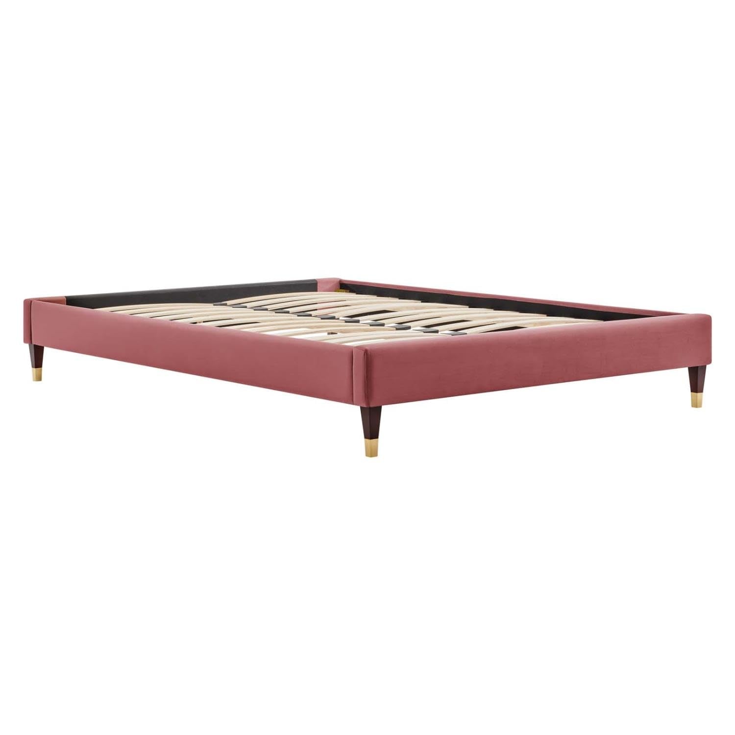 Bed | CasaFoyer Harlow Performance Velvet Twin Bed Frame | Wood Legs | Stain-Resistant Velvet Upholstery | Supports Memory Foam, Innerspring, Latex, Hybrid Mattresses | Assembly Required | 800 lbs Weight Capacity | casafoyer.myshopify.com