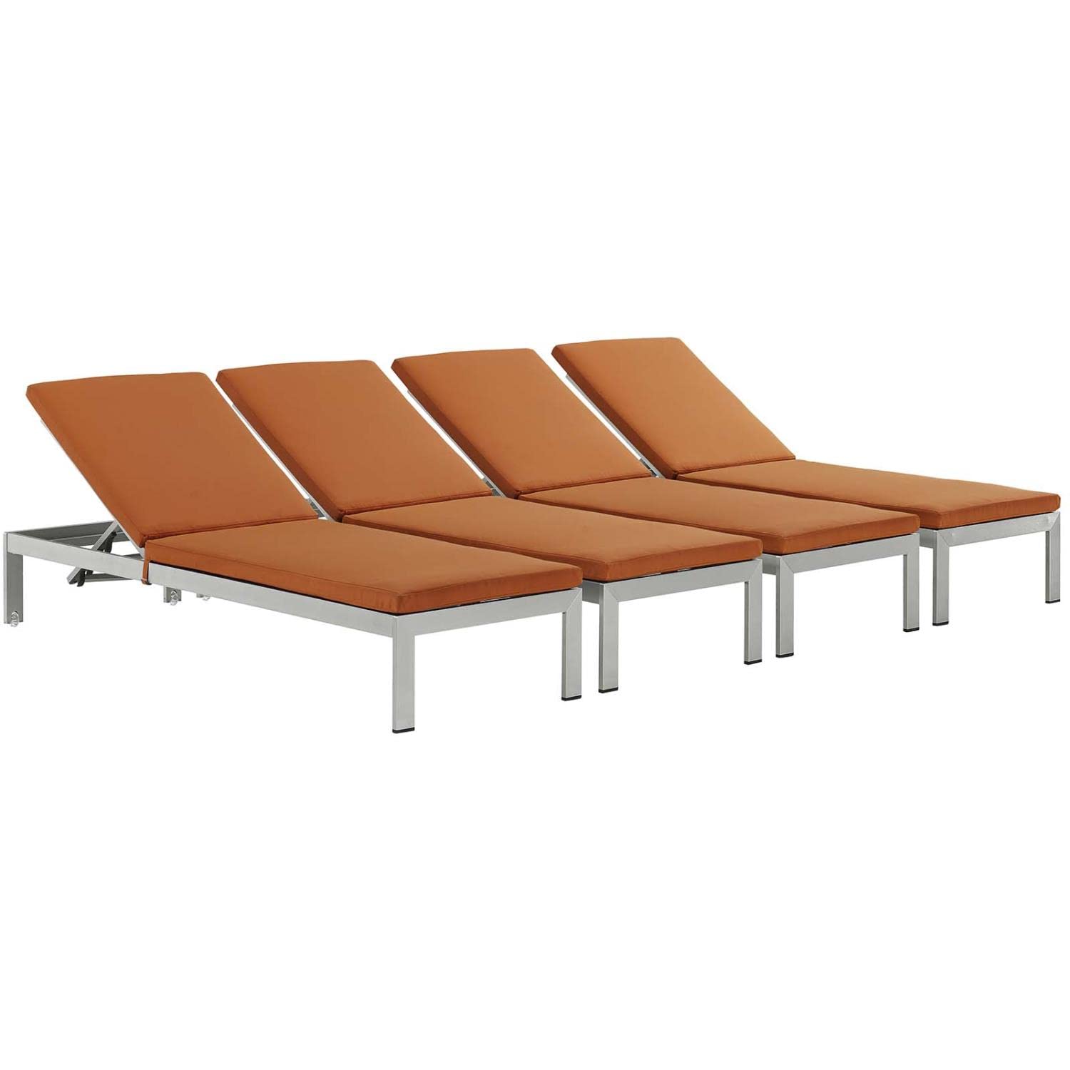 home office desk chairs | CasaFoyer Shore Outdoor Patio Chaise Lounge Chair Set | Sleek & Durable Aluminum Frame | Easy Assembly | Clear Wheels | Set of 4 | casafoyer.myshopify.com