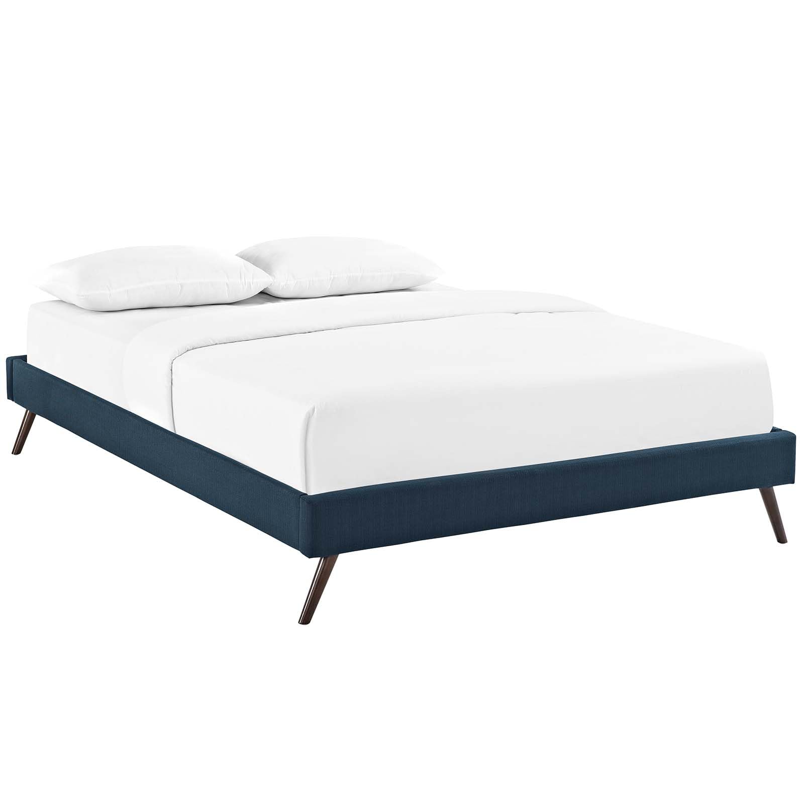 Bed | CasaFoyer Loryn Platform Bed | Solid Wood Frame | Polyester Upholstery | Slat Support System | No Box Spring Needed | Compatible with Memory Foam Mattresses | Stylish Headboard Options | Ideal for Modern Bedrooms | casafoyer.myshopify.com