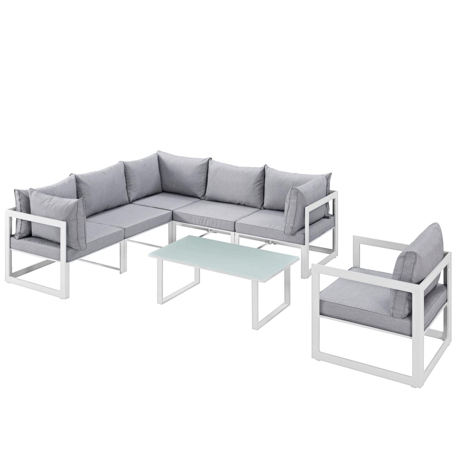 Patio Furniture Sets | Fortuna Outdoor Patio Collection | 9-Piece Sectional Sofa Set | Durable Aluminum Frame | All-Weather Cushions | Modern Outdoor Spaces | casafoyer.myshopify.com
