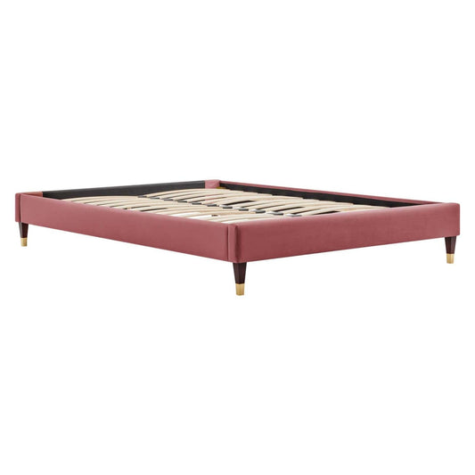 Bed | CasaFoyer Harlow Performance Velvet Full Bed Frame | Wood Legs | Stain-Resistant Velvet Upholstery | Supports Various Mattress Types | 800 lbs Weight Capacity | casafoyer.myshopify.com