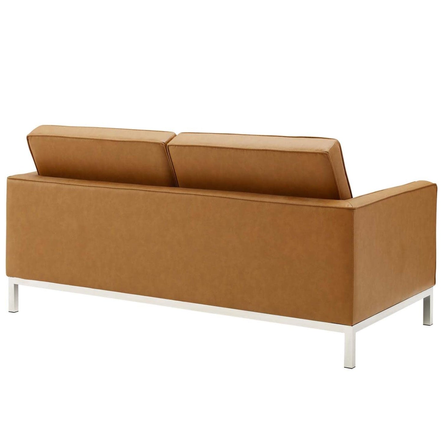 kitchen and dining room sets | CasaFoyer Loft Tufted Faux Leather Loveseat & Armchair Set | Elegant Design | Stainless Steel Frame | Silver Legs | casafoyer.myshopify.com