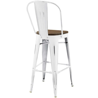 barstools | CasaFoyer Promenade Side Bamboo & Metal Bar Stool | Vintage Steel Finish | Industrial Modern Design | Ideal for Breakfast Nook or Bar Area | Complete Set | casafoyer.myshopify.com