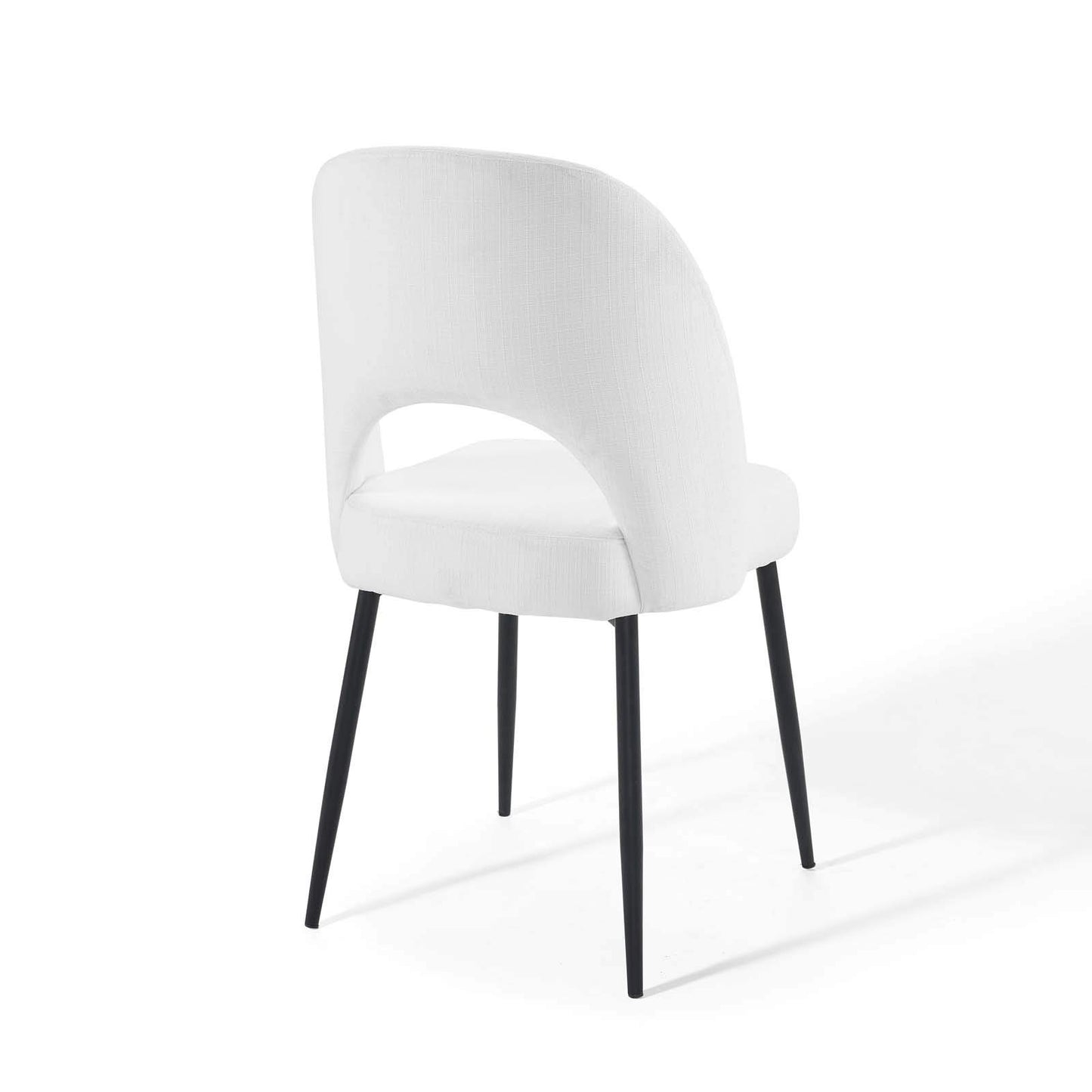 Dining Table | Rouse Upholstered Fabric Dining Side Chair | Elegant & Cozy | Plush Foam Padding | Luxurious Fabric Upholstery | Sturdy Bentwood | Matte Black Stainless Steel Legs | Open Back Design | Set of 2 | casafoyer.myshopify.com