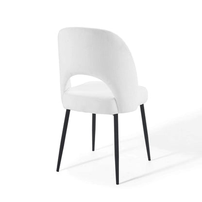 Dining Table | Rouse Upholstered Fabric Dining Side Chair | Elegant & Cozy | Plush Foam Padding | Luxurious Fabric Upholstery | Sturdy Bentwood | Matte Black Stainless Steel Legs | Open Back Design | Set of 2 | casafoyer.myshopify.com
