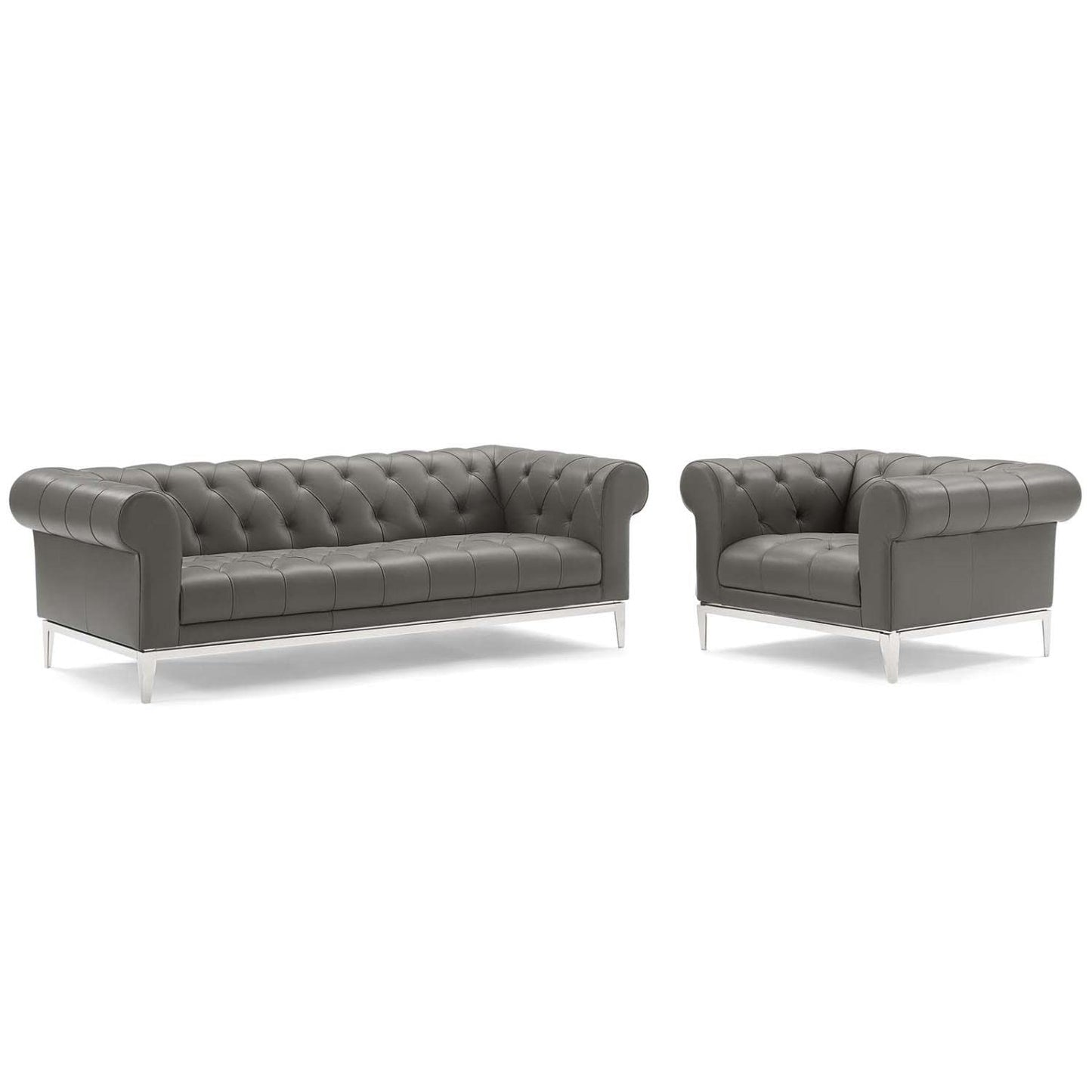 kitchen and dining room sets | CasaFoyer Idyll Leather Chesterfield Sofa & Armchair Set | Ultimate Luxury & Relaxation | Soft Leather Upholstery | Plush Seating | Sturdy Stainless Steel Frame | Vintage Design | casafoyer.myshopify.com