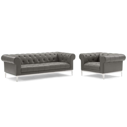 kitchen and dining room sets | CasaFoyer Idyll Leather Chesterfield Sofa & Armchair Set | Ultimate Luxury & Relaxation | Soft Leather Upholstery | Plush Seating | Sturdy Stainless Steel Frame | Vintage Design | casafoyer.myshopify.com