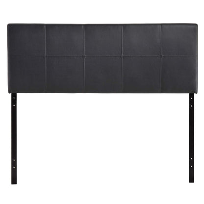 headboards | CasaFoyer  Oliver Queen Upholstered Faux Leather Headboard | Plush & Opulent | Raised Trim | Glossy Finish | Complete Bedroom Set | casafoyer.myshopify.com