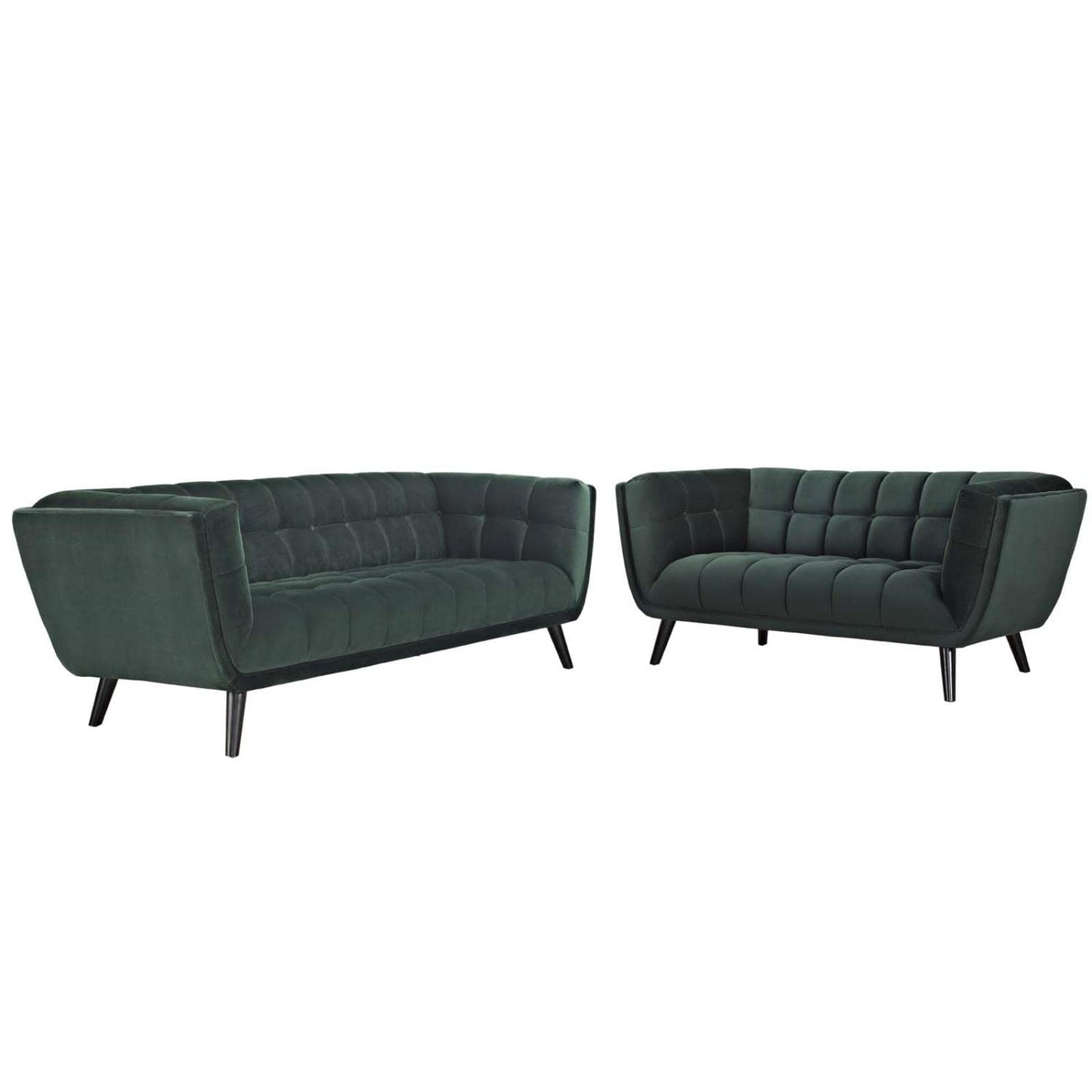 kitchen and dining room sets | CasaFoyer Bestow Performance Velvet Living Room Set | Luxurious | Stain-Resistant | Wide Profile | Button Tufted | Foam Padded | Black Finish Legs | Includes Sofa & Loveseat | Ideal for Mid-Century, Modern Farmhouse, Contemporary Decors | casafoyer.myshopify.com