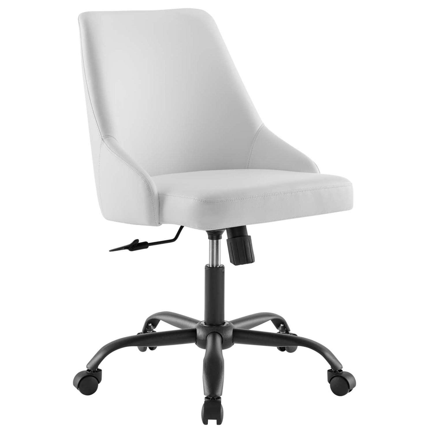 home office desk chairs | CasaFoyer Designate Vegan Leather Office Chair | Contemporary Style | Comfortable Padding | 360 Swivel | Height Adjustable | Black White | casafoyer.myshopify.com