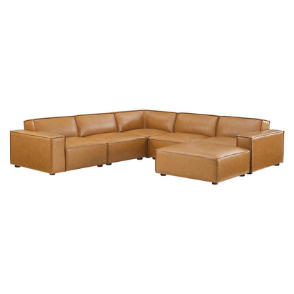kitchen and dining room sets | CasaFoyer Restore Vegan Leather 6-Piece Sectional Sofa | Luxurious & Eco-Friendly | Sleek Design | Plush Seating | Tan | casafoyer.myshopify.com