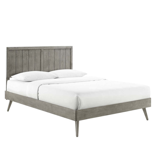 adjustable bed bases | CasaFoyer Alana Wood Twin Platform Bed | Modern Elegance | Retro Charm | Wood Paneling | Splayed Legs | Gray | casafoyer.myshopify.com