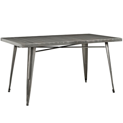 patio dining tables | CasaFoyer Alacrity Industrial Square Dining Table | Gunmetal Grey Steel Legs | Sleek & Modern Design | Perfect for Eclectic Interiors | Easy to Assemble & Built to Last | Ideal for Urban or Rustic Farmhouse Dwellings | casafoyer.myshopify.com