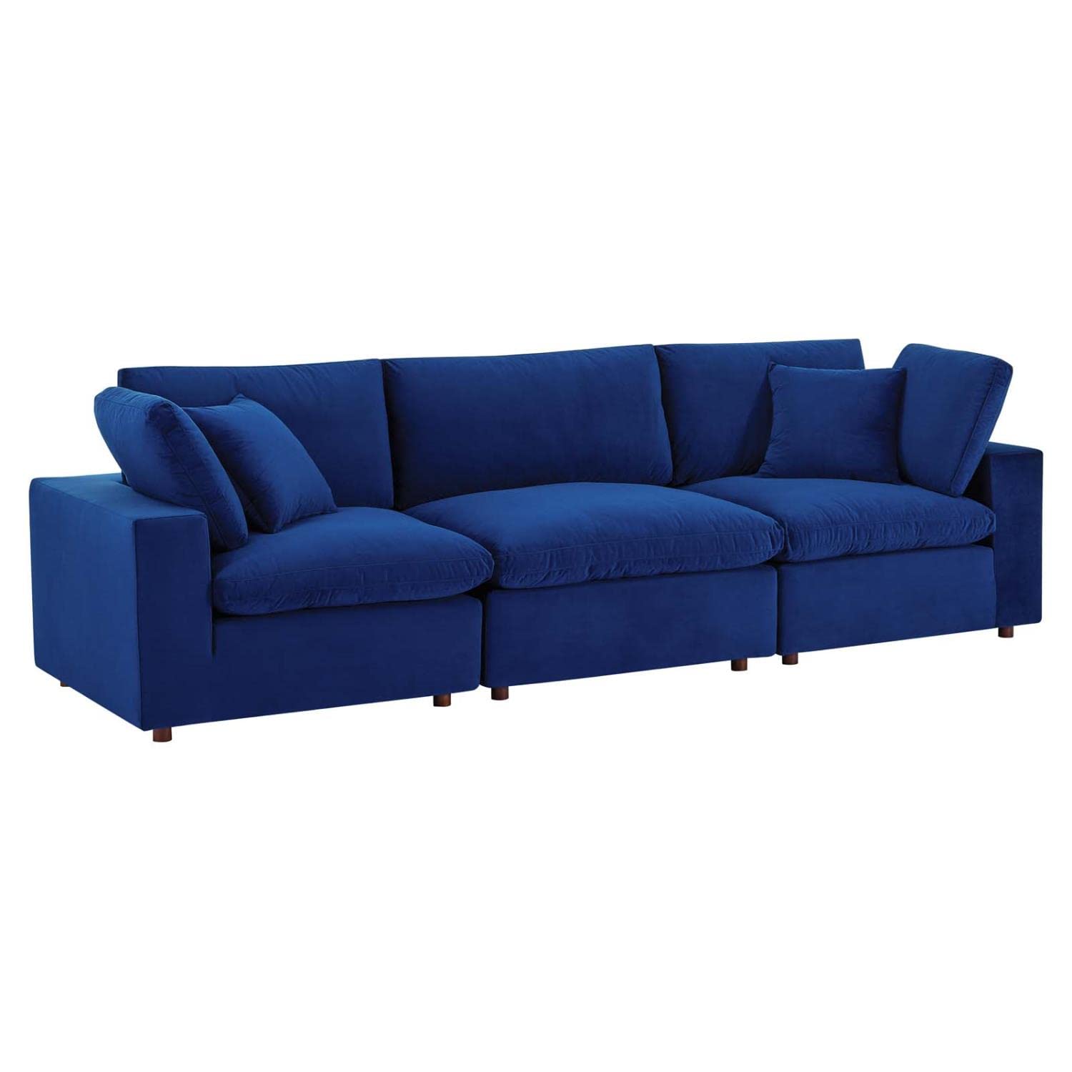 sofas | CasaFoyer Commix Overstuffed Performance Velvet Sofa Set | Plush Comfort | Sleek Design | Stain-Resistant | Wooden Frame | Duck Down Cushions | Navy | casafoyer.myshopify.com