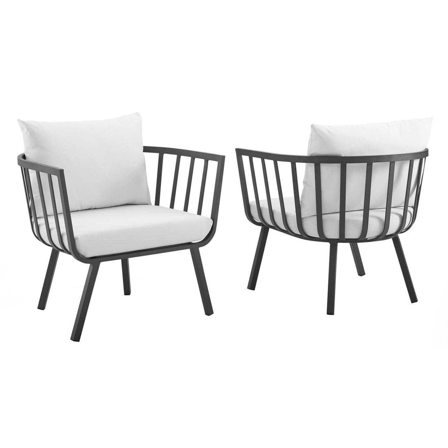 patio bistro sets | CasaFoyer Riverside Outdoor Patio Aluminum Armchair Set of 2 | Coastal Style | UV-Resistant Cushions | Powder-Coated Frame | 300 lb Weight Capacity | casafoyer.myshopify.com
