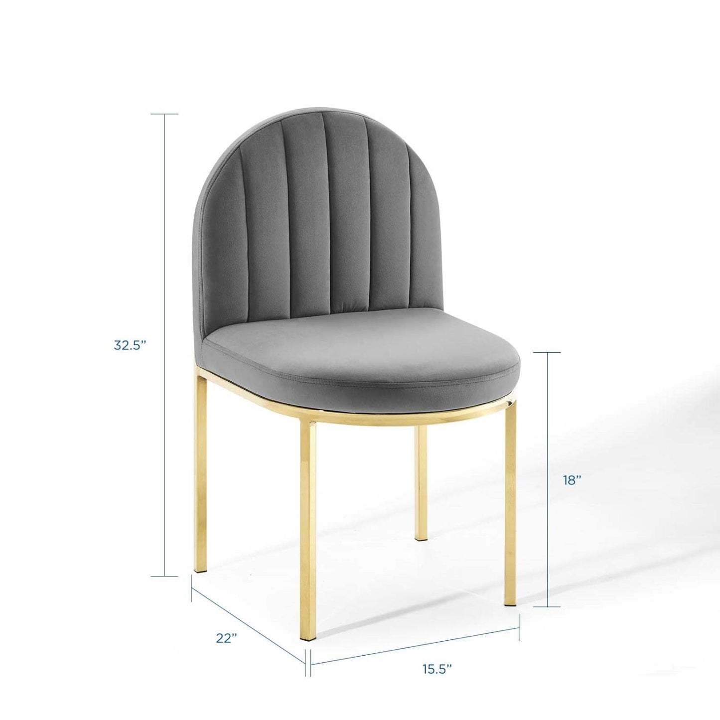 home office desk chairs | CasaFoyer Isla Channel Tufted Performance Velvet Dining Side Chair | Vintage Clamshell Design | Stain-Resistant Upholstery | Gold Stainless Steel Frame | casafoyer.myshopify.com