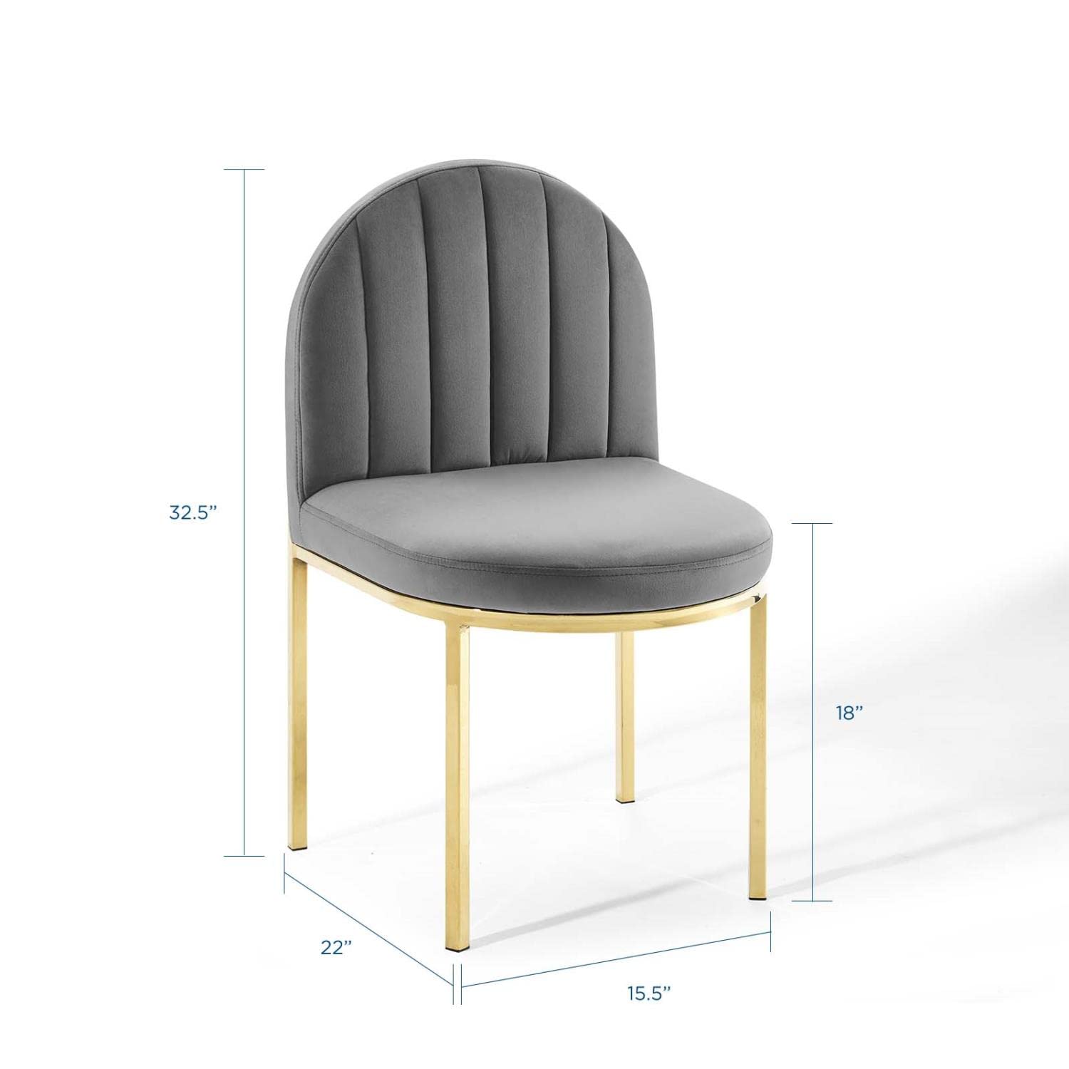 home office desk chairs | CasaFoyer Isla Channel Tufted Performance Velvet Dining Side Chair | Vintage Clamshell Design | Stain-Resistant Upholstery | Gold Stainless Steel Frame | casafoyer.myshopify.com