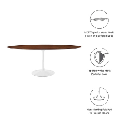patio dining tables | CasaFoyer Lippa 78 Dining Table | Iconic Modern Design | Circular Top | Tapered Base | Chip-Resistant Finish | Walnut Wood | casafoyer.myshopify.com