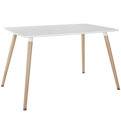 patio dining tables | CasaFoyer Field Dining Table | Solid Beech Wood Legs | Light and Airy Design | Rectangular Fiberboard Top | Elevate Your Dining Experience | casafoyer.myshopify.com