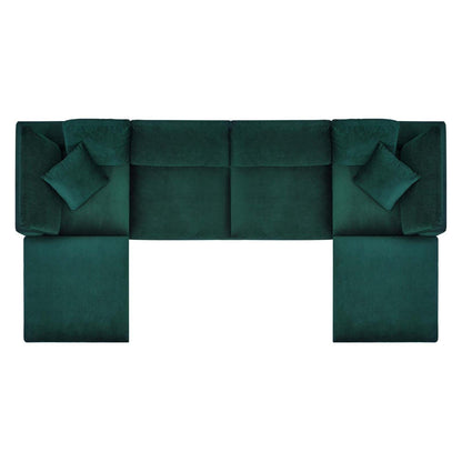 kitchen and dining room sets | CasaFoyer Commix Sectional Sofa | Luxurious & Inviting | Stain-Resistant Velvet | Solid Wood Construction | Plush Comfort | Foam Padded & Duck Down Fill | Overstuffed Feather Cushions | Green | casafoyer.myshopify.com