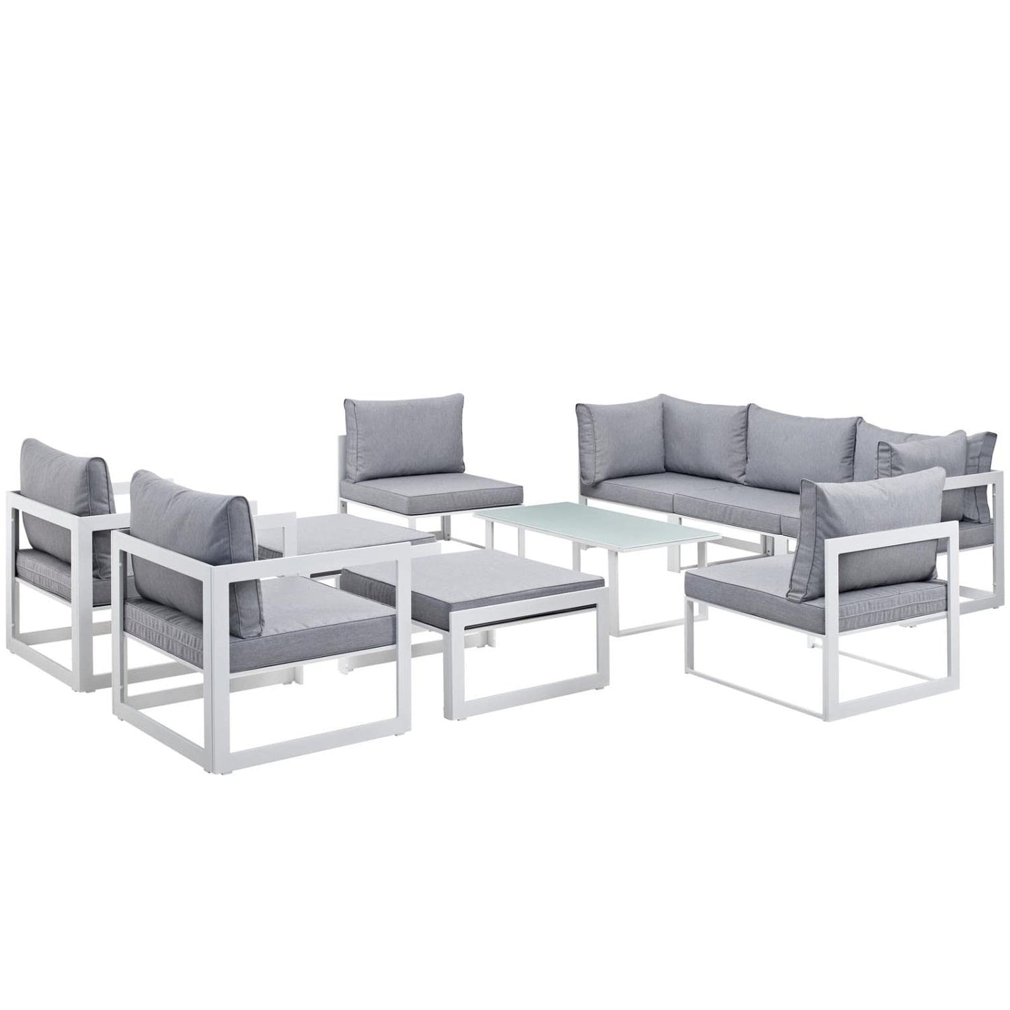 Patio Furniture Sets | Fortuna Outdoor Patio Collection | 9-Piece Sectional Sofa Set | Durable Aluminum Frame | All-Weather Cushions | Ideal for Contemporary Outdoor Spaces | casafoyer.myshopify.com