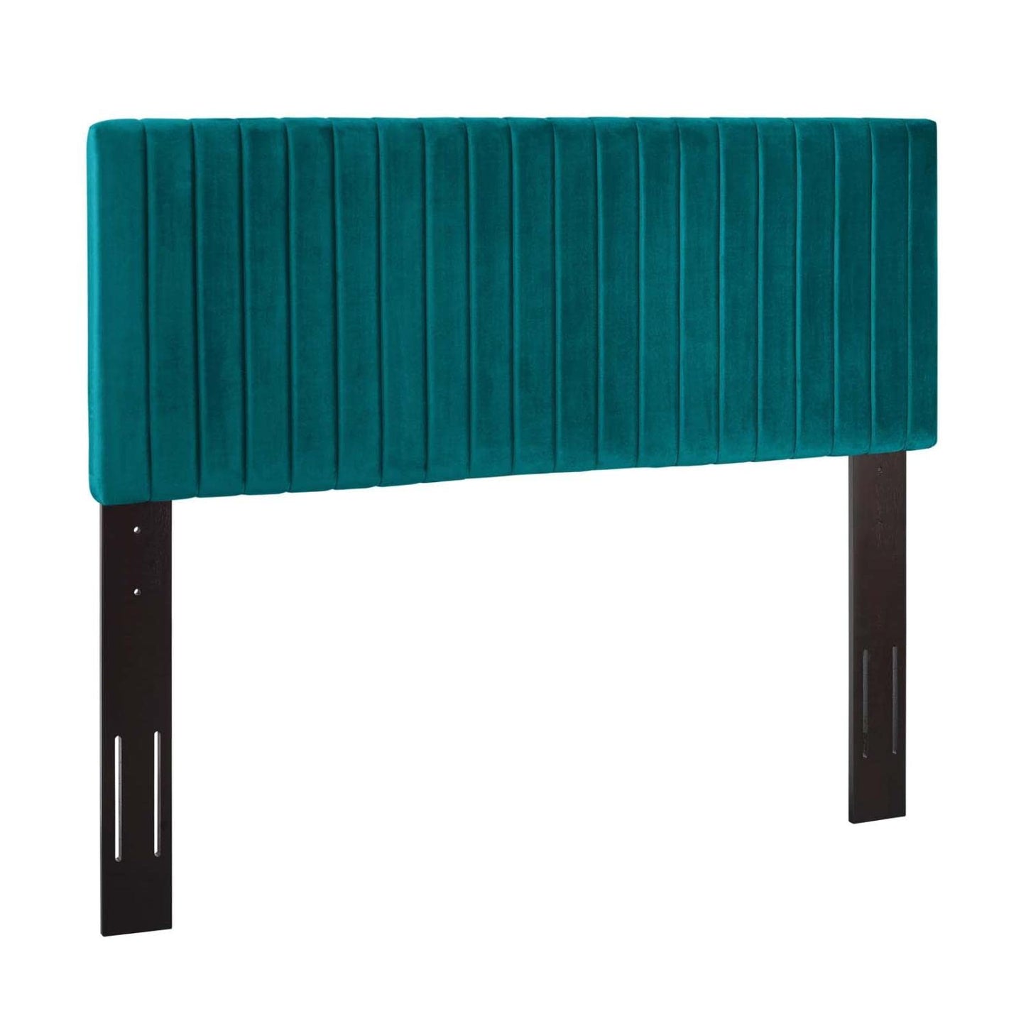 Bed | CasaFoyer Keira King/California King Headboard | Elegant Channel Tufting | Plush Velvet Texture | Solid Wood & Particleboard Construction | Stain-Resistant Polyester | Dense Foam Padding | Teal | casafoyer.myshopify.com