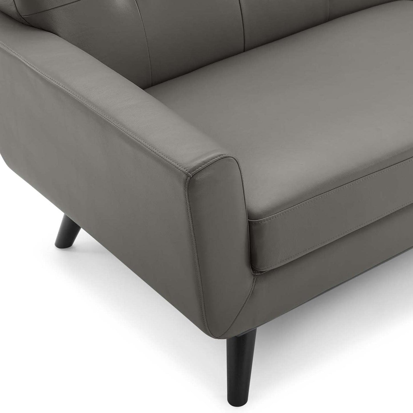 sofas | CasaFoyer Engage Mid-Century Modern Tufted Top-Grain Leather Sofa | Plush & Stylish Lounge Furniture | Gray | Living Room, Lounge, or Office | casafoyer.myshopify.com
