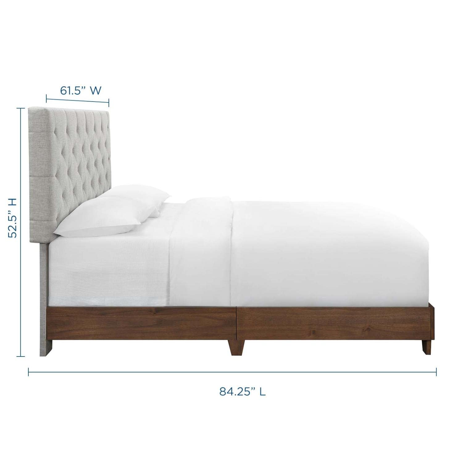 adjustable bed bases | CasaFoyer Rhiannon Tufted Upholstered Fabric Queen Bed | Walnut Beige | Luxury Design | Sturdy Frame | Easy Assembly | 800 lbs Weight Capacity | casafoyer.myshopify.com