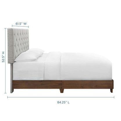 adjustable bed bases | CasaFoyer Rhiannon Tufted Upholstered Fabric Queen Bed | Walnut Beige | Luxury Design | Sturdy Frame | Easy Assembly | 800 lbs Weight Capacity | casafoyer.myshopify.com