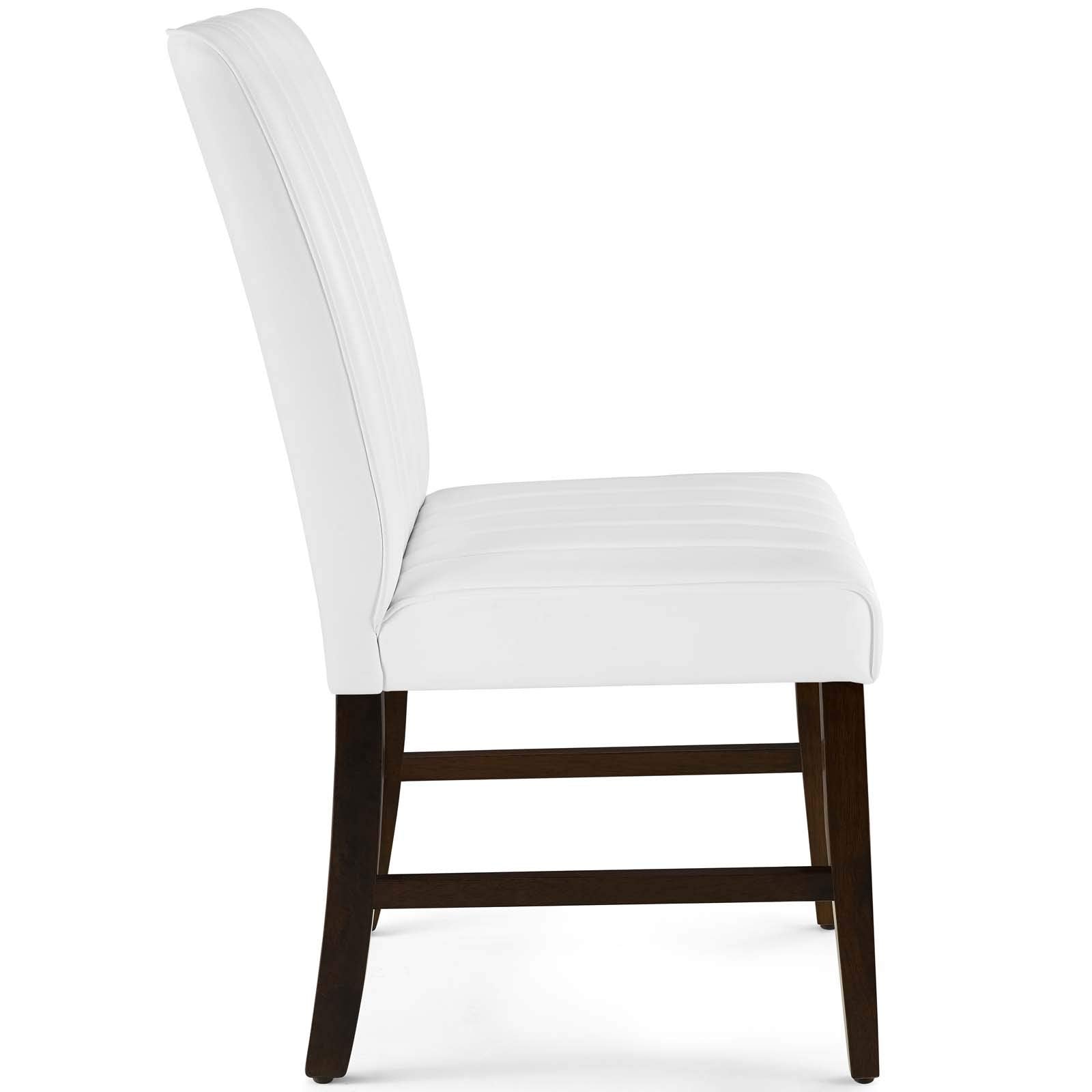 home office desk chairs | CasaFoyer Motivate Dining Side Chair Set of 2 | Elegant Channel Tufted Design | Plush Faux Leather Upholstery | Sturdy Solid Wood Frame | Non-Marking Foot Caps | Perfect for Modern Homes | casafoyer.myshopify.com