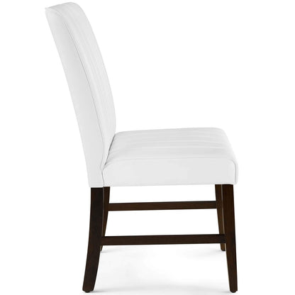 home office desk chairs | CasaFoyer Motivate Dining Side Chair Set of 2 | Elegant Channel Tufted Design | Plush Faux Leather Upholstery | Sturdy Solid Wood Frame | Non-Marking Foot Caps | Perfect for Modern Homes | casafoyer.myshopify.com