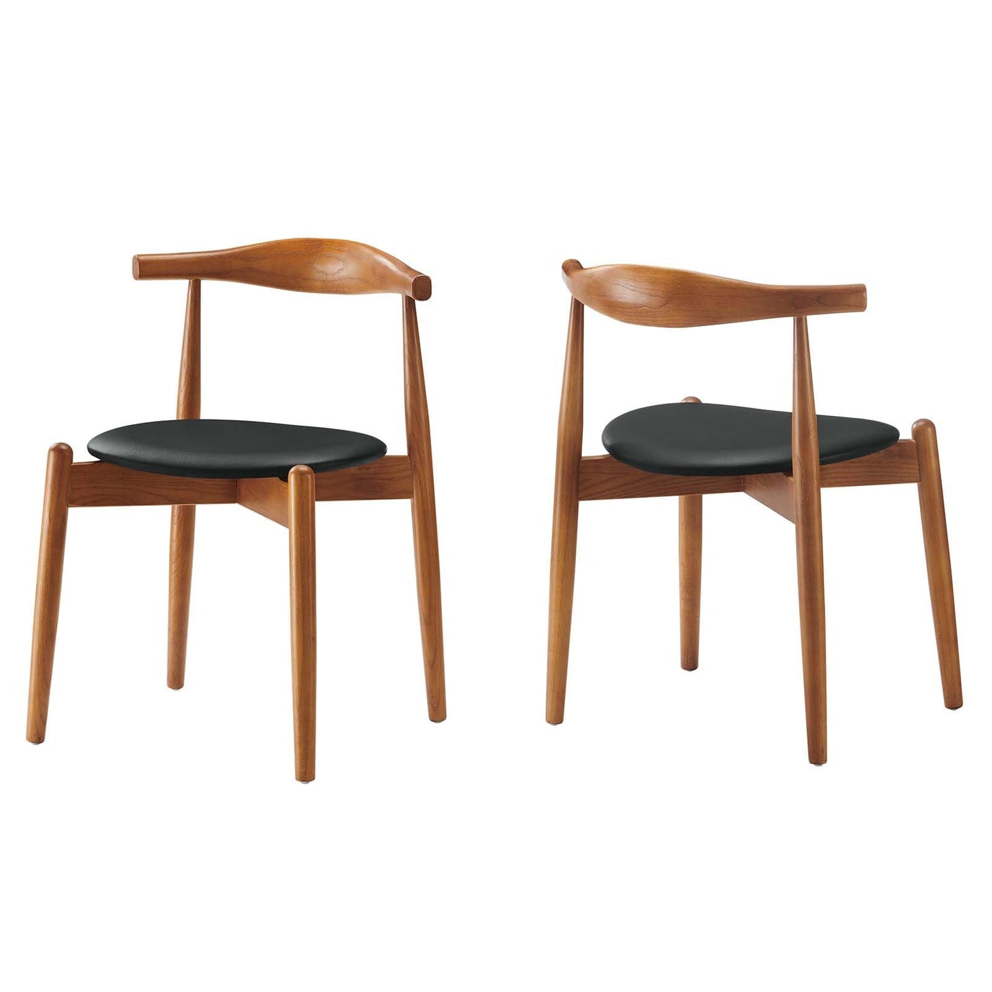 home office desk chairs | CasaFoyer Stalwart Dining Chair Set of 2 | Solid Beech Wood | Elegant Design | Comfortable Vinyl Upholstery | Dark Walnut Black | casafoyer.myshopify.com