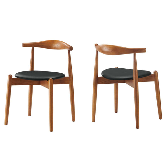 home office desk chairs | CasaFoyer Stalwart Dining Chair Set of 2 | Solid Beech Wood | Elegant Design | Comfortable Vinyl Upholstery | Dark Walnut Black | casafoyer.myshopify.com
