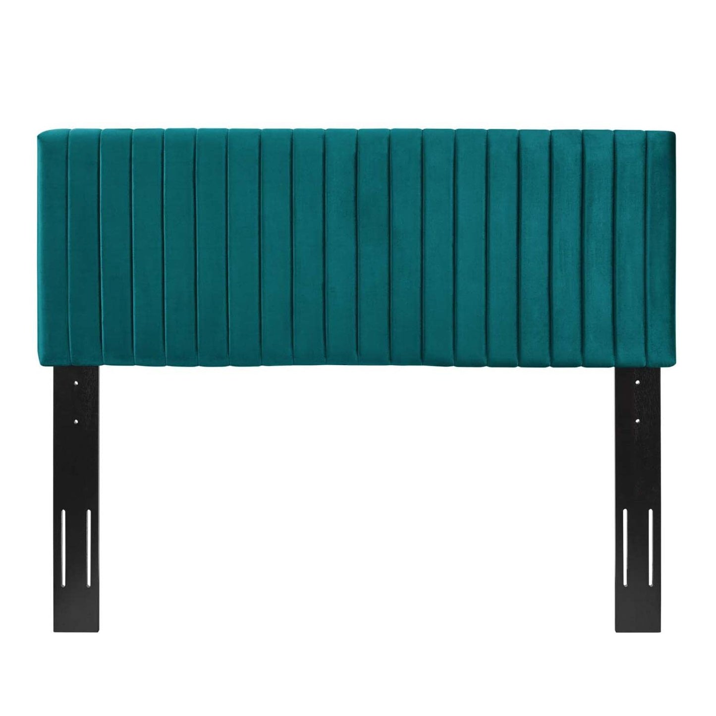 Bed | CasaFoyer Keira King/California King Headboard | Elegant Channel Tufting | Plush Velvet Texture | Solid Wood & Particleboard Construction | Stain-Resistant Polyester | Dense Foam Padding | Teal | casafoyer.myshopify.com