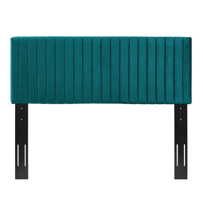 Bed | CasaFoyer Keira King/California King Headboard | Elegant Channel Tufting | Plush Velvet Texture | Solid Wood & Particleboard Construction | Stain-Resistant Polyester | Dense Foam Padding | Teal | casafoyer.myshopify.com