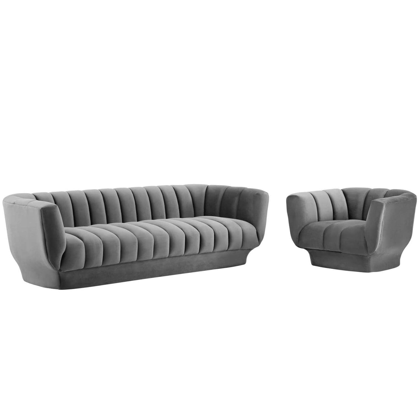 kitchen and dining room sets | CasaFoyer Entertain Vertical Channel Tufted Sofa | Armchair Set - Luxurious Vintage-Inspired Design | Plush Foam Padding | Stain-Resistant Velvet Upholstery | Green | casafoyer.myshopify.com