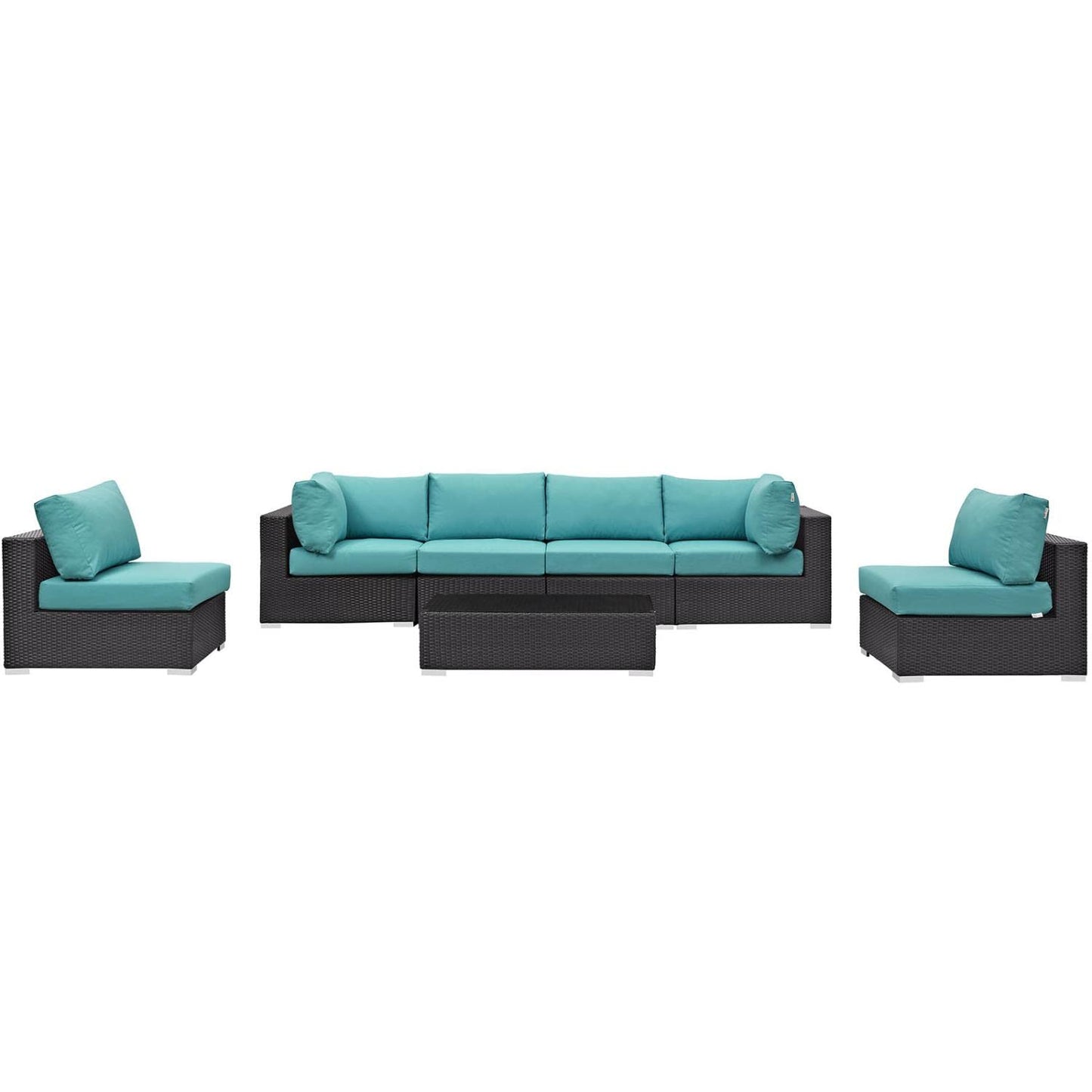 kitchen and dining room sets | CasaFoyer Convene Outdoor Sectional Set | Durable Rattan Weave | Weather-Resistant Cushions | 7-Piece Patio Furniture | casafoyer.myshopify.com