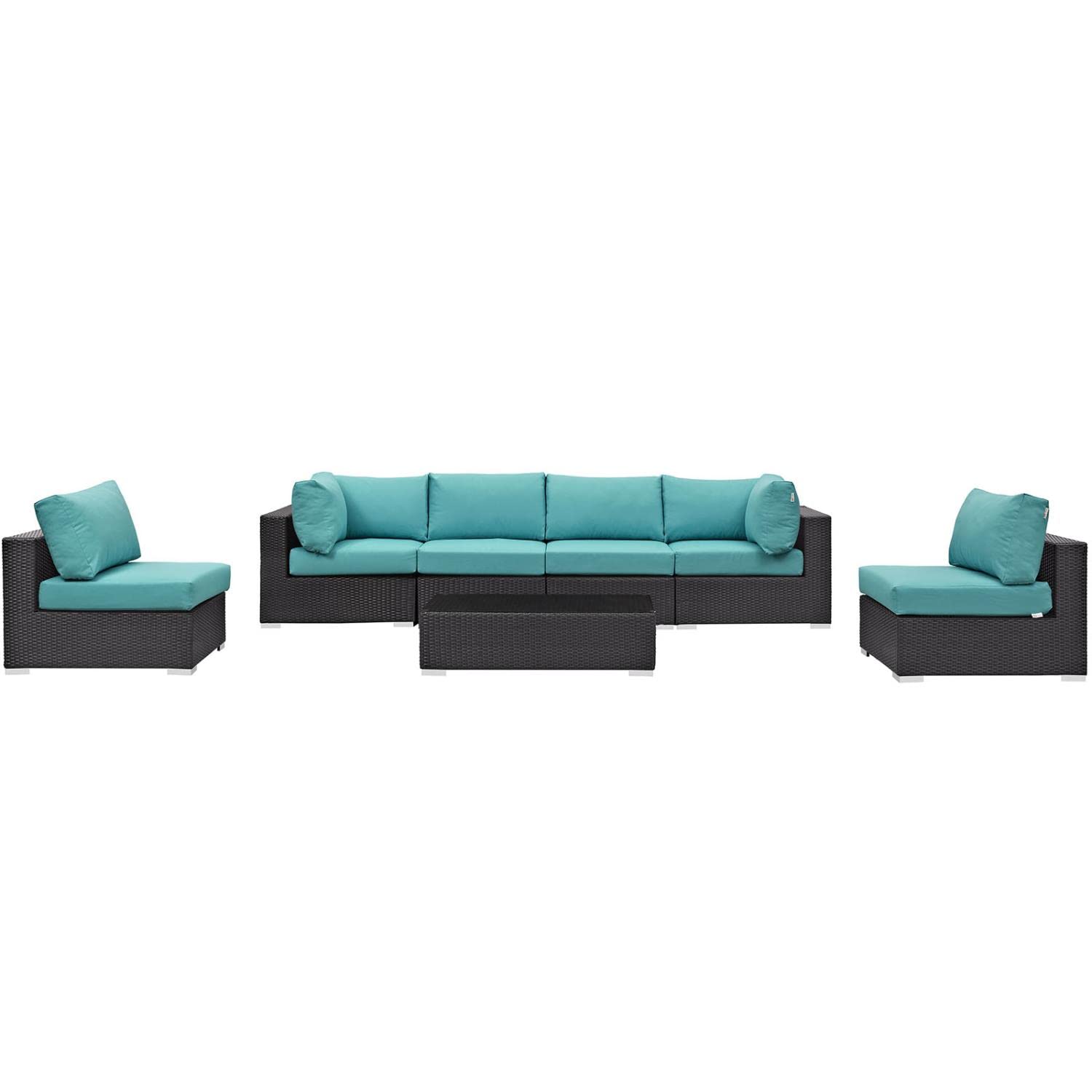 kitchen and dining room sets | CasaFoyer Convene Outdoor Sectional Set | Durable Rattan Weave | Weather-Resistant Cushions | 7-Piece Patio Furniture | casafoyer.myshopify.com