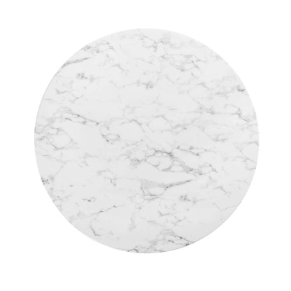 Dining Table | Lippa 47 Round Marble Dining Table | Timeless Modern Design | Scratch Resistant Finish | White | casafoyer.myshopify.com