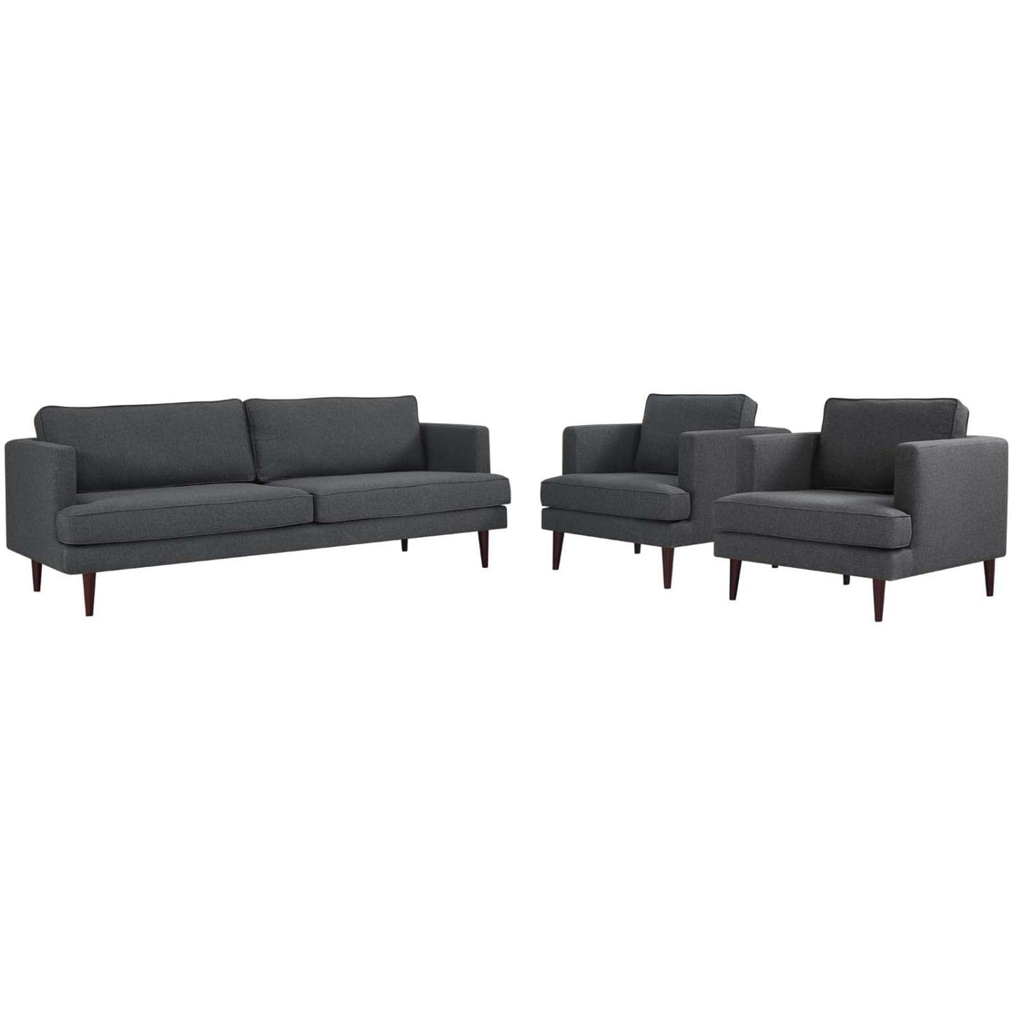 kitchen and dining room sets | CasaFoyer Agile Sofa & 2 Armchair Set | Versatile & Stylish | Mid-Century Design | Densely Padded | Removable & Machine-Washable Covers | 1323 lbs Sofa, 441 lbs Armchair | Gray | casafoyer.myshopify.com