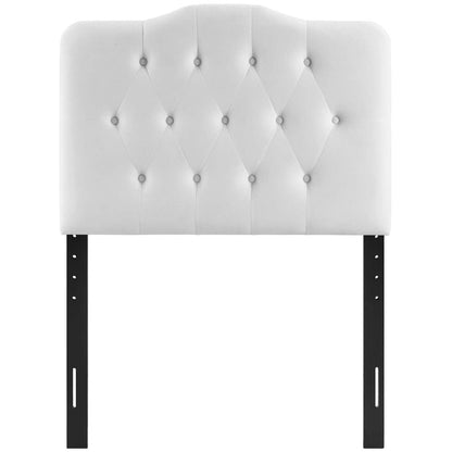 headboards | CasaFoyer Annabel Diamond Tufted Performance Velvet Twin Headboard | Vintage Glamour | Plush & Inviting | Adjustable Height | White | casafoyer.myshopify.com