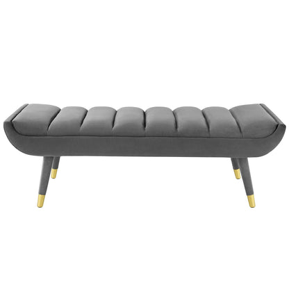 home office desk chairs | CasaFoyer Guess Channel Tufted Accent Bench | Vintage Artisan Design | Sturdy Rubberwood Frame | Soft & Stain-Resistant Upholstery | Perfect for Living Room, Bedroom, Entryway | Gray | casafoyer.myshopify.com