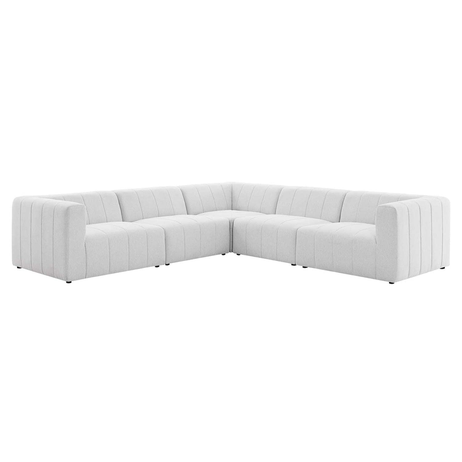 kitchen and dining room sets | CasaFoyer Bartlett Upholstered Fabric 5-Piece Sectional Sofa | Retro Modern Design | Dense Foam Padding | Solid Wood Frame | Modular Connectors | Non-Marking Foot Caps | casafoyer.myshopify.com