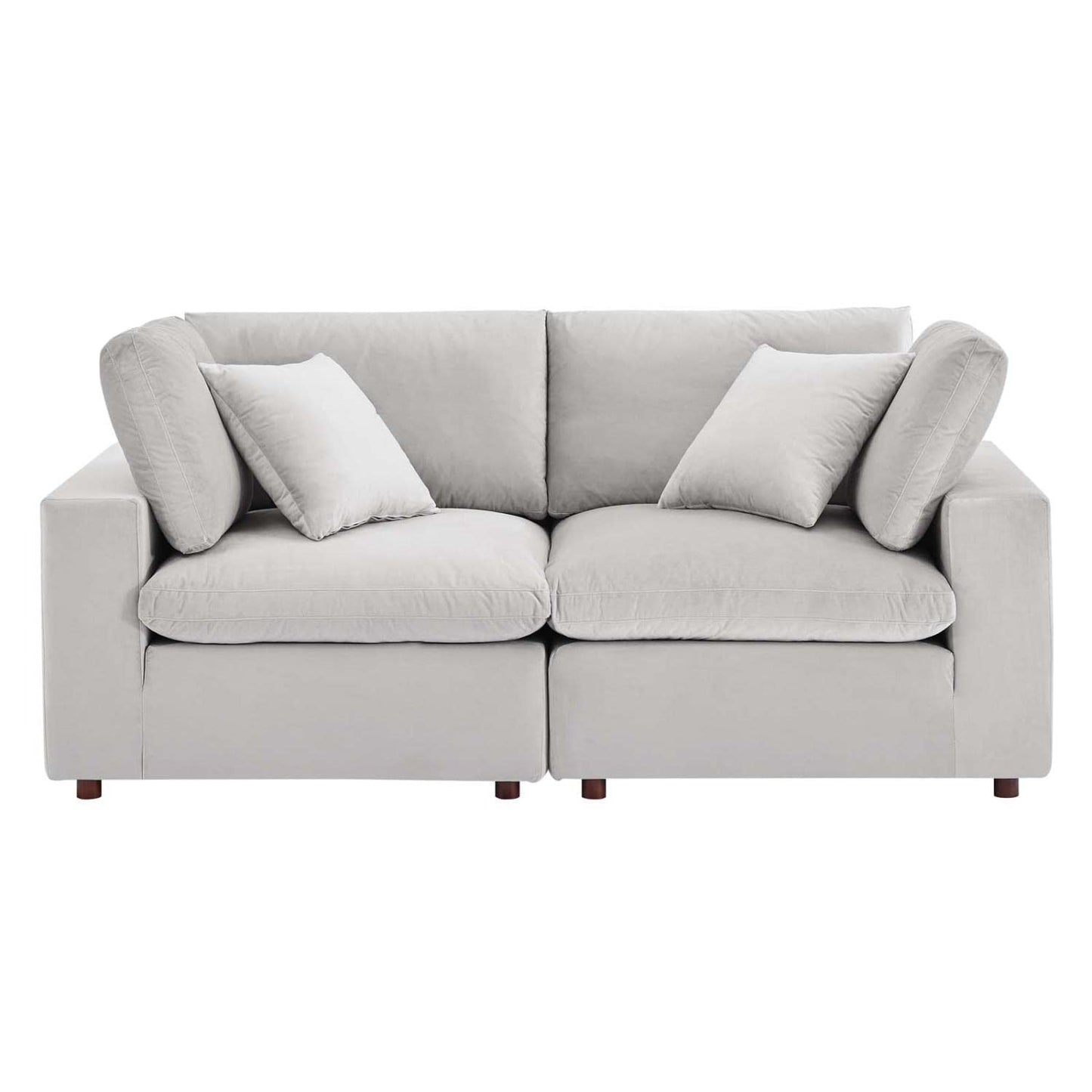 sofas | CasaFoyer Commix Plush Comfort Loveseat | Sleek Design | Stain-Resistant Velvet | Solid Wood Frame | Duck Down Cushions | Ideal for Living Room, Family Room, Game Room | Includes 2 Corner Chairs | casafoyer.myshopify.com