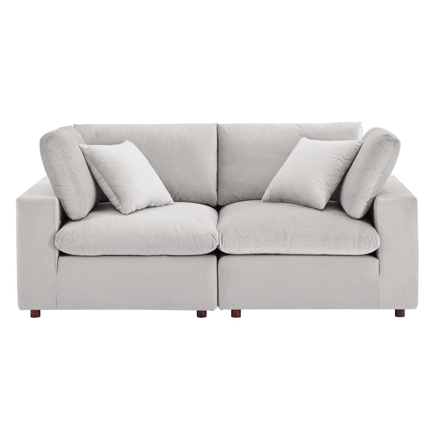 sofas | CasaFoyer Commix Plush Comfort Loveseat | Sleek Design | Stain-Resistant Velvet | Solid Wood Frame | Duck Down Cushions | Ideal for Living Room, Family Room, Game Room | Includes 2 Corner Chairs | casafoyer.myshopify.com